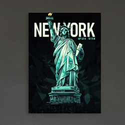 Metallposter von New York